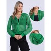 INSPIRE CHIC Women's Zip Up Long Sleeve Mesh Sheer Hoodie Bomber Jackets - 2 of 4