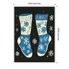 Amanti Art Vintage Socks Knittwear Blue On Black by Pictufy Studio Canvas Wall Art Print Framed - 3 of 4