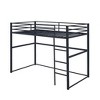 Metal Loft Bed Twin Size, Loft Bed Frame with Safety Guard Rails and Flat Ladder, Twin Loft Bed for Kids Teens Adults, Gray - 4 of 4