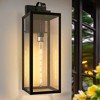 DORESshop 20 in. 2-Pack Large Black Outdoor Wall Lanterns Waterproof with Dusk to Dawn for Porch and Doorway (T30 Bulbs Included) - 2 of 4