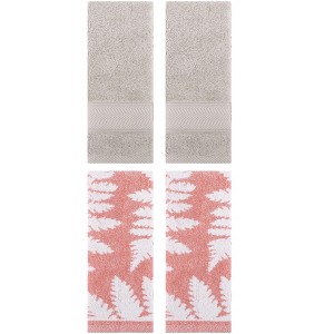 REGALWOVEN 4 Pcs Bathroom Decorative Cotton Soft Absorbent Sold Striped Hand Towel - 1 of 4
