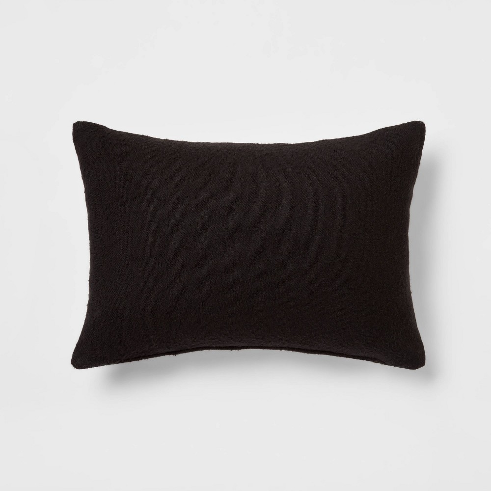 Photos - Pillow Oblong Boucle Color Blocked Decorative Throw  Black - Threshold™