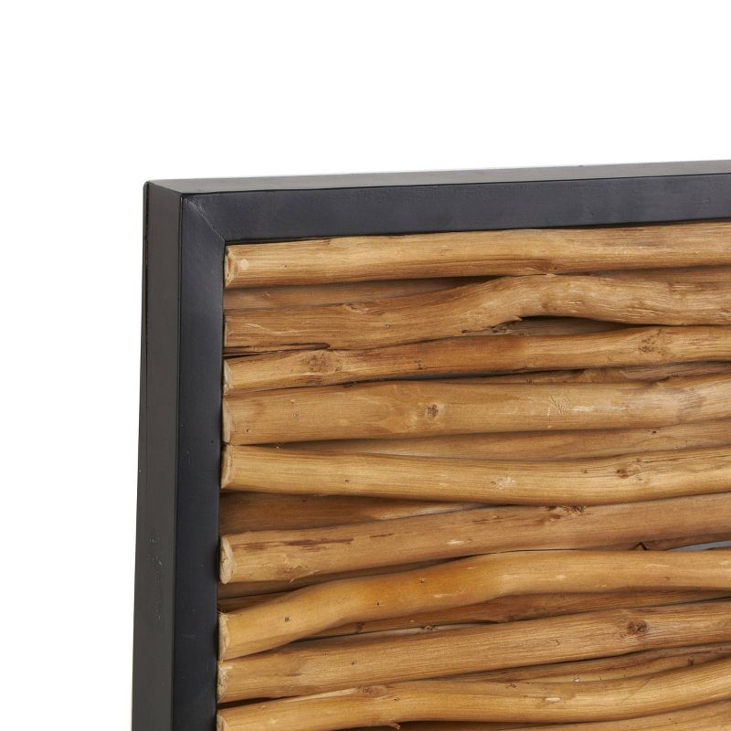 Olivia &#38; May 16&#34;x16&#34; Teak Wood Abstract Handmade Branch Wall Decor with Horizontal Sticks and Black Frames Brown, 5 of 14
