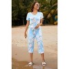 Ekouaer Capri Pajamas for Women Soft Pjs Set Short Sleeve Tee Top Loungewear Soft 2 Piece Sleepwear - 4 of 4