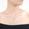 Elegant flower-shped cubic zirconia pendant neckalce, perfect for adding a touch of sophistication and timeless beauty to any outfit - 2 of 3
