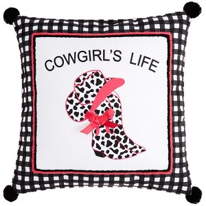The Lakeside Collection Cowgirl Embroidered Accent Pillow - 1 of 4