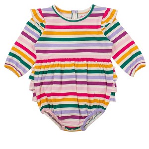 RuffleButts Baby Toddler Girls Long Sleeve Flutter Bubble Romper - 1 of 4