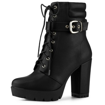 Ankle boot heels with on sale laces