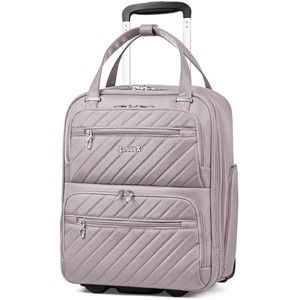 LUGGEX Underseat Carry On Luggage with Wheels, Softside Personal Item, Underseat 16 Inch, Grey Pink - 1 of 1