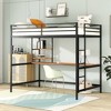 ALEXOUN Metal Loft Bed with Desk,Heavy Duty Metal Bed Frame with Storage Shelves,for Small Spaces, Bedroom,No Boxspring Required, - 2 of 4