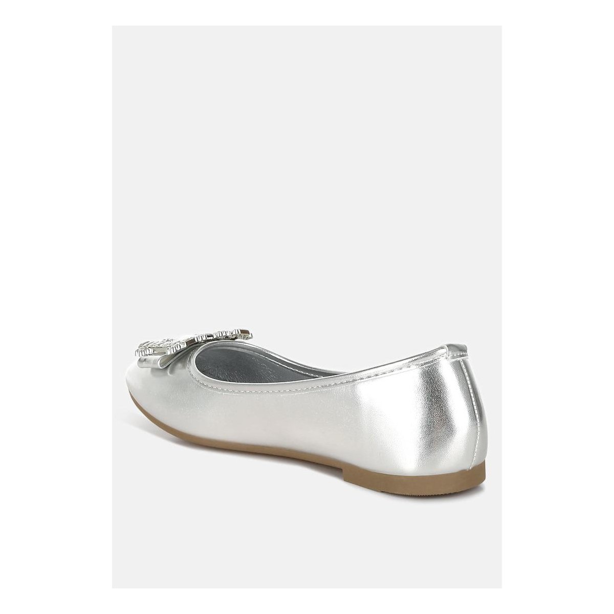 Обувь London Rag Womens Navik Rhinestone Buckle Metallic Ballerinas 10 — фото 3