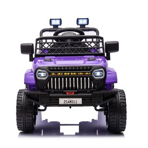 Kids Ride On Truck Car, 12V Battery Powered Ride On Toy for Toddlers, Electric Vehicle with Remote Control, Spring Suspension, LED Lights, Music - 1 of 4