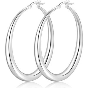 S925 Sterling Silver Hoop Earrings for Women - Hypoallergenic Lightweight Large Hoops (35/40/50/60/70mm) - 1 of 4