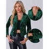 Allegra K Women's Velvet Notch Lapel Open Front Long Sleeve Party Cocktail Blazer Jacket - 2 of 4