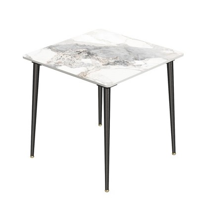 Kitchen Dining Table Rectangular Table w Metal Frame 30" H