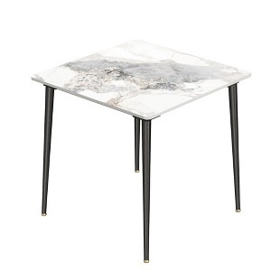 Kitchen Dining Table Rectangular Table w Metal Frame 30" H - 1 of 4