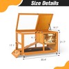 SEVOBAL Pet Crates and Houses 2 Tier Wooden Rabbit Hutch Wheels Locking Door Removable Tray for Outdoor Patio Garden, Orange, 35.43"*19.7"*21.65" - 3 of 4