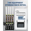 Steel Ski Storage Rack, Freestanding Floor Stand Ski Holder Holds 4 Pairs of Skis, Poles, Boots, Helmet & Goggles, Ski Organizer for Garage, Basement - 4 of 4