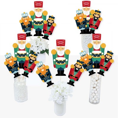 Big Dot of Happiness Christmas Nutcracker - Holiday Party Centerpiece Sticks - Table Toppers - Set of 15