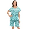 Collections Etc Floral Pajama Short Sleeve Shirt and Shorts Set - 4 of 4