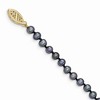 Black Bow Jewelry 4-5mm, Black FW Cultured Pearl & 14k Yellow Gold Clasp Necklace - 2 of 4