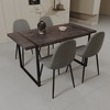5-Piece Dining Set with Rectangle Kitchen Table and 4 Suede Armless Chairs - 3 of 4