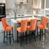 Resenkos Counter Bar Stools, Counter Stool,Upholstered Barstools with Button Tufted Decoration and Wooden Legs, Set of 2 (Orange) - 2 of 4