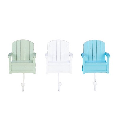 Beachcombers Beach Chair Decorative Hanging Wall Hooks Set of 3