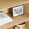 5 Tier Boho Wooden Bookcase with Rattan Doors, Open Rattan Bookcase, Natural Woven Rattan Storage Shelf, for Living Room, bedroom - 4 of 4