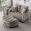 2-Seater Corduroy Chaise Lounge Sofa, Modern Lounge Sofa with Storage Footrest  and Pillows, Recliner Sofa for Living Room or Bedroom - Koiai - 4 of 4