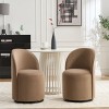 21.25" Small Swivel Boucle Barrel Armless Dining Chair Set of 1,Round Upholstered Accent Vanity Side Chair–The Pop Home - 2 of 4