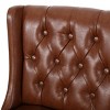 High Bar Stool Set Of 2,Armless Upholstered Bar Stool ,Kitchen Chairs With Wood Legs Footrest,Counter Reception Chair Tufted Back-Cuddlewood - 4 of 4