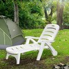 TiramisuBest Folding Chaise Lounge Pool Chairs with Pillow, Reclining Back, Steel Frame & Mesh for Beach, Yard, Patio – Blue - 3 of 4