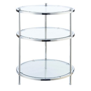 Royal Crest 3 Tier Round End Table Chrome  - Breighton Home - 1 of 4
