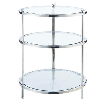 Royal Crest 3 Tier Round End Table Chrome  - Breighton Home