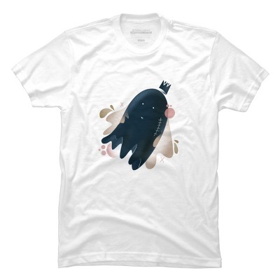 Men's Design By Humans Little floating ghost By Nebenzu T-Shirt