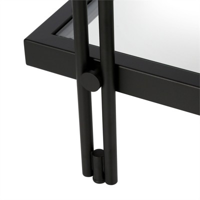 Blackened Bronze Metal and Glass Rectangular Accent Table