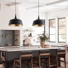 Dewdrop Contemporary Black Dome Pendant Light Hanging Lamp with Gold Interior ETL Listed Adjustable Fixture for Kitchen Island Dining Room - 4 of 4