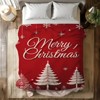 Lomsoe Red Christmas Blanket with Snowflake & Pine Tree Pattern - Soft Flannel Blanket,Christmas Gift - 2 of 4