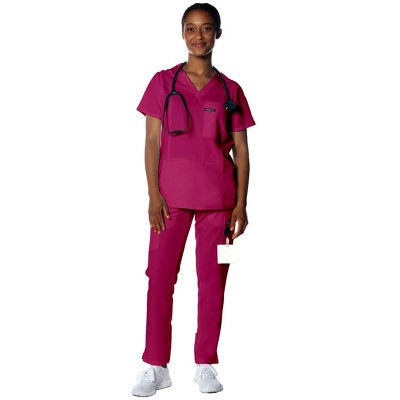 Members Only Womens Scrub Top With Double Chest And Waist Pockets