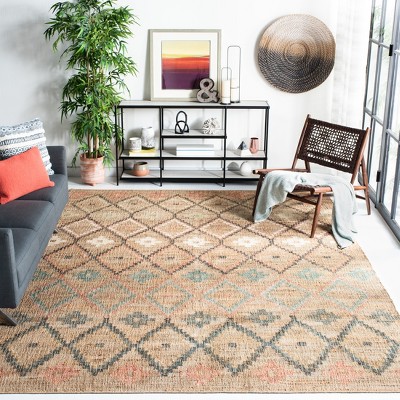 Handmade Blue Wool and Cotton 7' x 7' Square Kilim Rug