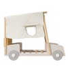 Wooden Car Bed with Pillows, Ceiling Cloth and LED, Natural - ModernLuxe - 4 of 4