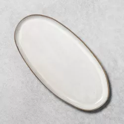 Medium Stoneware Reactive Glaze Oval Serve Tray Gray - Hearth & Hand™ with Magnolia