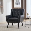 Sapphtopaz Modern Soft Accent Chair Wood Frame Ergonomics Lounge Chair Modern Living Room Chair Comfy Chair for Living Room, Blue - 2 of 4