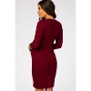 Pinkblush Burgundy Brushed Knit Wrap Fitted Maternity/Nursing Dress - 4 of 4