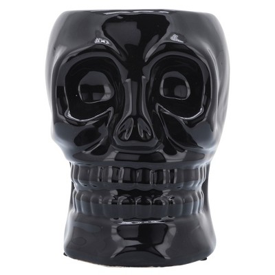 Sagebrook Home Ceramic Skull Vase - Contemporary Decorative Skull Vase for Succulents or Small Plants - Indoor or Outdoor Skull Vase
