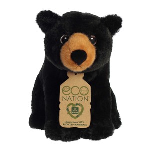 Aurora Small Black Bear Eco Nation Eco-Friendly Stuffed Animal Black 8.5" - 1 of 4