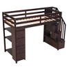 Twin Size Wooden Loft Bed With Storage Drawers, Desk And Shelves - ModernLuxe - 4 of 4