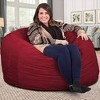 Ultimate Sack 4ft Bean Bag Chair, Oversized Comfortable Indoor Floor Lounger, Giant Foam-Filled Furniture for Relaxing, Burgundy Suede - 2 of 4