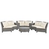 130.3" Outdoor Rattan Half-Moon Sectional Sofa Set with Coffee Table and Side Table, Free Combination - 2 of 4